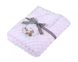 Blanket - 626 - MINKY/CORAL - size 80x90 - WHITE