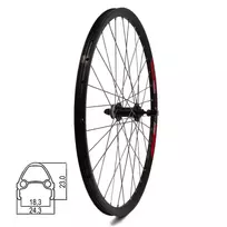 Priekinis ratas 26" // 32H, CL Diskiniams // dvigubas, kasetė, greitveržlė, aliuminis, kniedytas