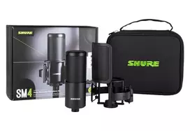 "Shure SM4-K-KIT" - kondensatorinis mikrofonas, išoriškai poliarizuotas, rankenėlė, popfiltras, dėklas