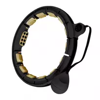 HHM13 NEW HULA HOOP BLACK/GOLD MAGNETIC WITH WEIGHT + COUNTER HMS