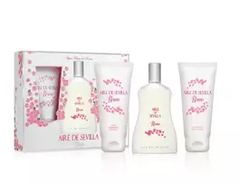 Rinkinys moterims Aire de Sevilla Rosas EDT 100 ml + kūno losjonas 150 ml + dušo želė 150 ml