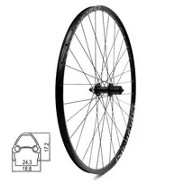 Galinis ratas 28" Rodi Ghost // 32H, diskiniams st. CenterLock, kasetė // greitveržlė, dvigubas, aliuminis, kniedytas