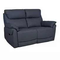 Reglainerio sofa BOWEN dviejų vietų su elektriniu mechanizmu, tamsiai pilka genuine leather