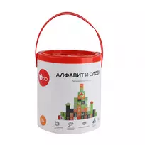 bo. Medinės kaladėlės „Abėcėlė ir žodžiai“ (rusų kalba)