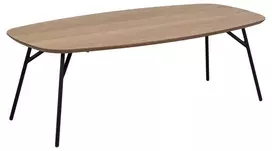Kavos staliukas Caracas, Viršus ąžuolo faneruotė, plieninis matinis juodas, 120x60x40 cm