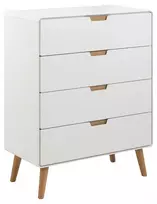 Lowell komoda, MDF baltos spalvos rėmas, ąžuolas, 80x40x100 cm