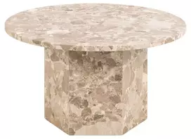 Naxos žurnalinis staliukas, Viršus marmurinis rudas, marmurinis rudas, Ø80x42 cm