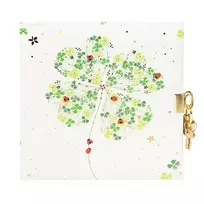 Užrašų knygutė GOLDBUCH 44423 Lucky Clover su spynele| 17x17| 96 psl|balti lapai