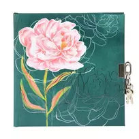 Užrašų knygutė GOLDBUCH 44414 Peony su spynele| 17x17| 96 psl|balti lapai