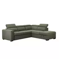 Kampinė sofa - lova ODELIA-2 RC, šviesiai žalia