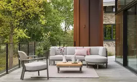 Lauko baldų komplektas Maui Corner Sofa, pilkos spalvos