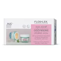 FLOSLEK_SET Akių zona Akių vokų ir rugiagėlių gelis 10g + maitinamasis akių kremas Akių vokų, taukmedžio sviestas 15ml
