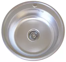 Nerūdijančio plieno plautuvė D5151UA 510x510x0.8 DEKOR su sifonu