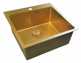 Nerūdijančio plieno plautuvė D5050HG GOLD su sifonu