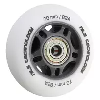 PU 70x24 82A balta matinė (4 vnt.) + ABEC-9 (8 vnt.) rinkinys NILS EXTREME