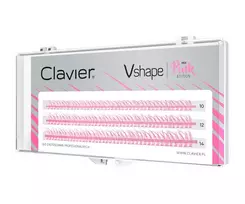 CLAVIER_Vshape blakstienų kuokšteliai Rausva
