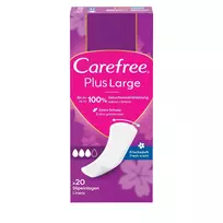 CAREFREE_Plus Dideli higieniniai įklotai Šviežias kvapas 20 vnt.