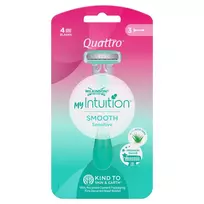WILKINSON_My Intuition Quattro Smooth Sensitive vienkartiniai skustuvai 3vnt.