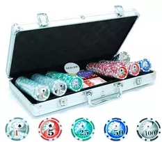 Pokerio žetonų rinkinys 300 su vertėmis