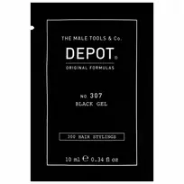 Depot, 300 Hair Stylings No. 307 Black, Botanical Complex, Hair Styling Gel, Temporary Coverage & Volume, Medium Hold, 10 ml