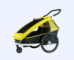Priekaba vaikams Croozer Kid for 2 juoda/geltona
