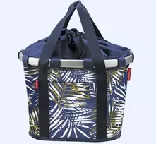Krepšys ant dviračio vairo Bikebasket mėlynas su palmėm 350x280x260 mm 15L