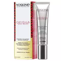 YOSKINE_Geisha Gold Secret akių ir vokų aliejinis kremas nuo raukšlių, tamsių ratilų ir maišelių 15ml