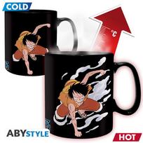 ONE PIECE Puodelis - Luffy & Ace | Reaguojantis į karštį 460 ml