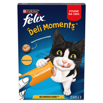 Felix Deli Moments Kreminiai kačių užkandžiai su vištiena 4x10g