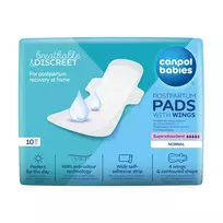 CANPOL BABIES drėgmę sugeriantys dieniniai įklotai su sparneliais po gimdymo, 10 vnt., 78/007
