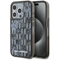 Karl Lagerfeld Liquid Glitter Monogram Gradient Case for iPhone 15 Pro Max, black