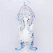 Genshin Impact Cosplay Focalors Cosplay Perukas Furina Perukas Baltas Mėlynas Karščiui Atsparus Sintetinis Plaukas Žaidimas Anime Cosplay Perukai + Peruko Kepuraitė One Size