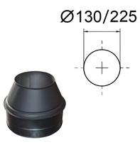 Juodas viršutinis izoliuoto kamino galas (kūgis). D-130/225 mm.