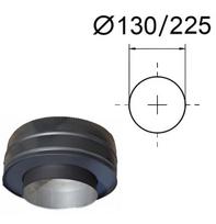 Juodas adapteris, apatinis galas (+) skirtas izoliuotam dūmtakiui. D-130/225 mm.