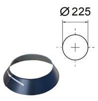 Juodas lietaus vandens įvadas (apvadas) izoliuotam kaminui. D-225 mm.