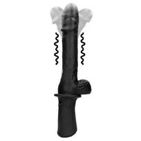 Ouch! Hand Held Liquid Silicone Vibrating & Thrusting Sex Machine Black