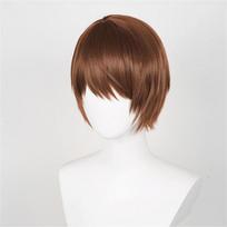 Yagami Light Cosplay Perukas Anime Trumpas Rudas Pūkuotas Yagami Light Karščiui Atsparus Sintetinis Plaukas Helovino Šventės Perukai + Peruko Kepuraitė One Size