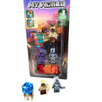 LEGO Minecraft žmogeliukų rinkinys - 4 vnt. + du magnetiniai blokeliai