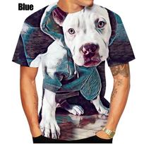 New Summer 3D Pitbull Dog Cool Design T Shirt Men Tops Hipster Tees Boy Painting Man Casual T-shirt S