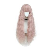 Serizawa Layla Cosplay Perukas Anime NANA Mišri Rožinė Ilga Garbanota Karščiui Atspari Sintetinė Šukuosena Šventinė Unisex Perukai + Peruko Kepuraitė One Size gray