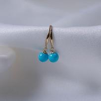 Exquisite glossy Round Bead Turquoise earrings for women 6mm Simple High quality Fresh Blue Earings Drop Party Jewelry Gifts