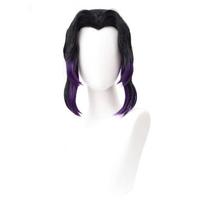 Kochou Shinobu Cosplay Perukas Juodas Violetinis Karščiui Atsparus Sintetinis Plaukas Anime Perukai + Peruko Kepuraitė One Size