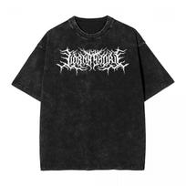 Skalbti Marškinėliai Lorna Shore Logotipas Hip Hop Vintage Moteriški Unisex Marškinėliai Oversize Gatvės apranga L juoda