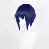 Tsukiyomi Ikuto Cosplay Wig High Quality Anime Dark Blue Short Heat Resistant Synthetic Hair Halloween Party Wigs + Wig Cap One Size blue