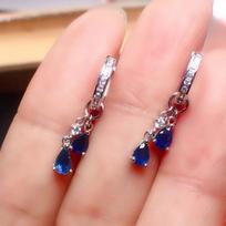 Light Luxury  Inlaid Droplet Blue Crystal Drop Earrings for Women Fashion Exquisite Banquet Jewelry Pendant new in