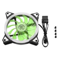 FANRS18 12V DC 120mm LED korpuso ventiliatorius Dviguba anga Daugiafunkcinis aušinimo ventiliatorius (Žalias) žalia