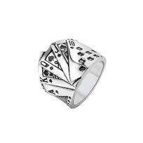 Vintage Stainless Steel Lucky Poker Rings For Men Women Hip Hop Biker Playing Card Finger Ring Fashion Party Jewelry Accessories 7