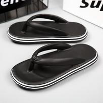 Flip Flops Mens Thong Sandals Summer 2022 New Female Shoes Thick Bottom EVA Non-slip Slide Slippers Outdoor Indoor Couples Shoes 35 juoda