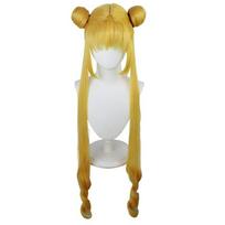 Serena Tsukino Usagi Cosplay Perukas Annie 130cm Šviesus Sidabrinis Dvigubos Ilgos Kasos Karščiui Atsparūs Sintetiniai Plaukai Perukai + Peruko Kepuraitė One Size white