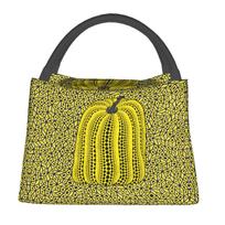 Yayoi Kusama Taškeliai Moliūgas Begaliniai Tinklai Pietų Krepšiai Nešiojamas Izoliuotas Drobės Šaldytuvas Terminis Maisto Iškylai Darbo Pietų Dėžutė 28x17x16CM juoda